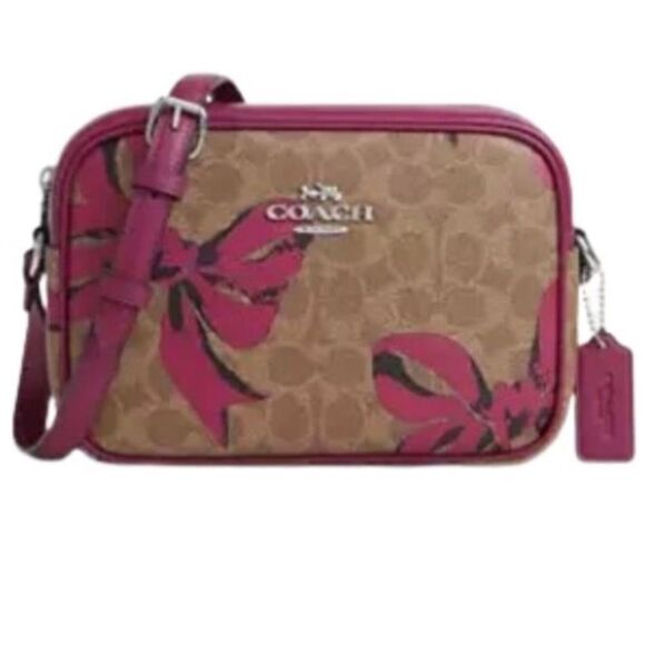 Coach JAMIE CAMERA BAG IN SIGNATURE CANVAS WITH BOW PRINT - Picture 2 of 4